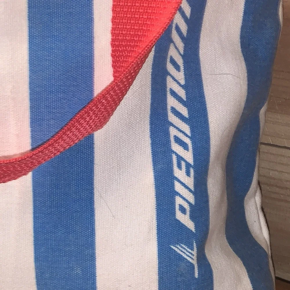 Vintage Piedmont Airlines Logo Canvas Tote Bag US Travel Personal Souvenir Rare